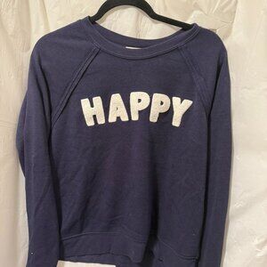 Grayson Threads Navy “HAPPY” Crewneck Sweatshirt